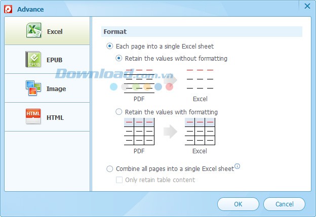 Các cài đặt nâng cao của Wondershare PDF Converter