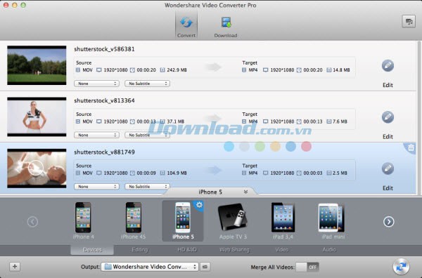 Wondershare Video Converter Pro cho Mac