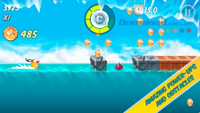 Thu thập các gói tăng sức mạnh để vượt qua chướng ngại vật nhanh chóng