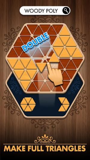 Woody Poly yêu cầu bạn xếp các hình tam giác để lấp đầy bảng lục giác