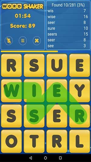 Lắc thiết bị để xáo trộn các chữ cái