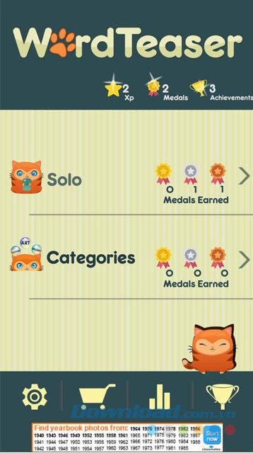 Màn hình chính của game Word Teaser