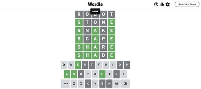 Khi bạn nhập chữ cái đúng và ở đúng chỗ thì nó sẽ chuyển sang màu xanh