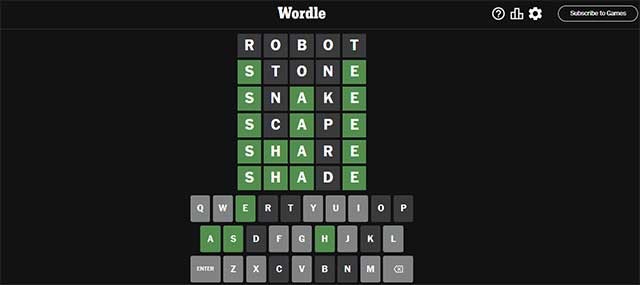 Wordle game có cả giao diện tối lạ mắt