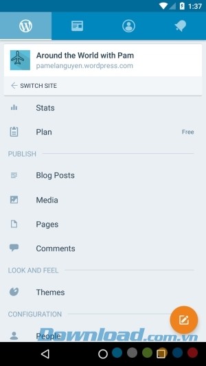 WordPress cho Android tạo blog cá nhân