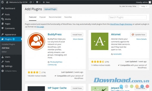 Thêm plugin yêu thích vào WordPress dễ dàng