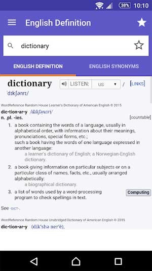 App định nghĩa từ một cách đầy đủ và chi tiết