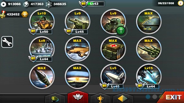 Một số vũ khí trong World Conqueror 3