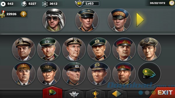 Danh sách tướng lĩnh trong World Conqueror 3