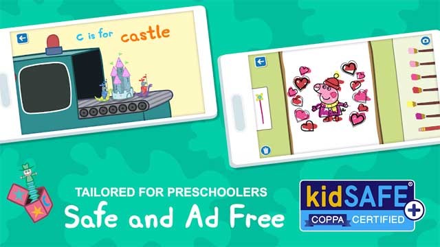 World of Peppa Pig for Android là ứng dụng an toàn cho trẻ và không có quảng cáo