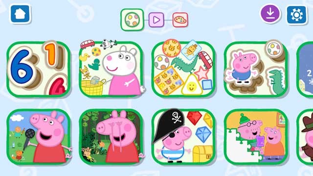 Vô số trò chơi giáo dục đang chờ các bé khám phá trong World of Peppa Pig Android