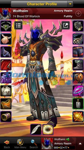 World of Warcraft Mobile Armory