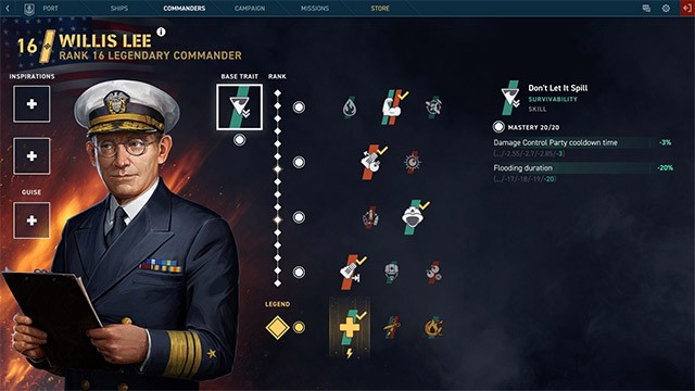 Xây dựng người chỉ huy tài năng và đầy kinh nghiệm trong World of Warships: Legends
