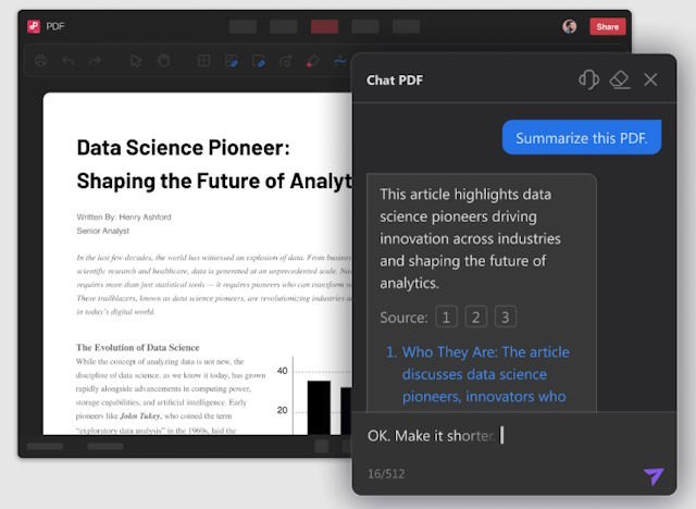 Đặt câu hỏi trực tiếp trên PDF và nhận câu trả lời từ tài liệu