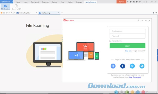 Tính năng File Roaming