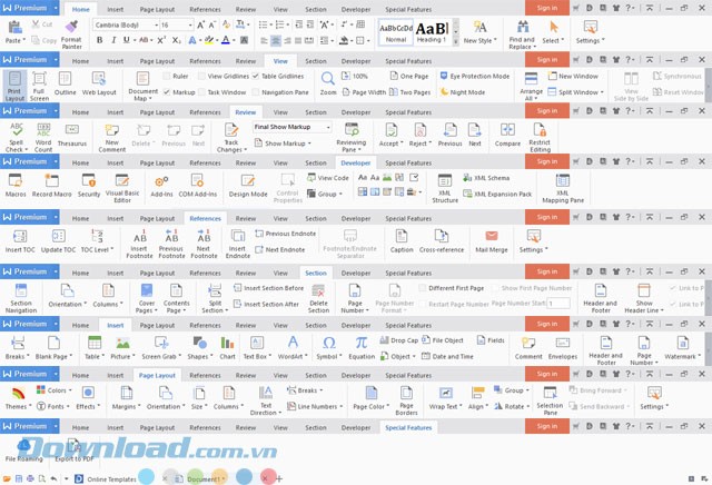 Các công cụ của ứng dụng