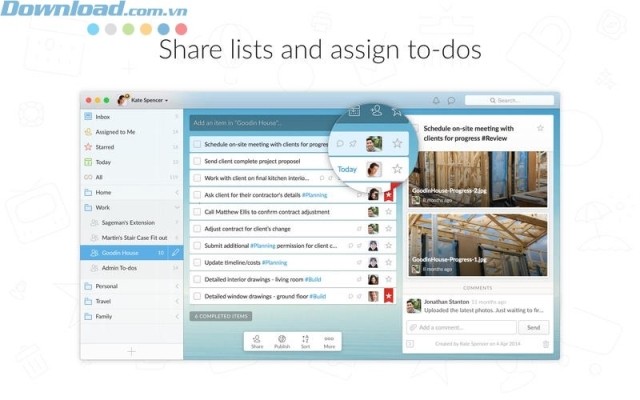 Chia sẻ danh sách việc với người khác