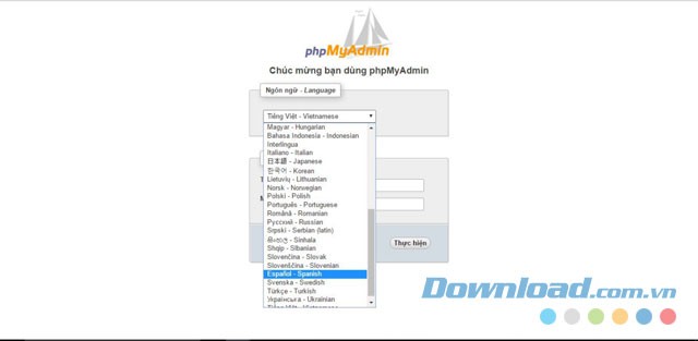 Giao diện lựa chọn ngôn ngữ trong ứng dụng X-Cart trên máy tính
