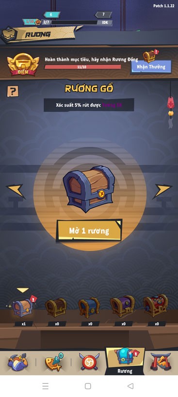 Mở rương nhận thưởng