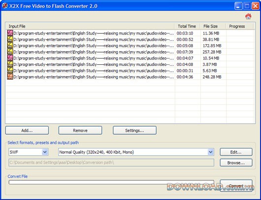 X2X Free Audio to Flash Converter