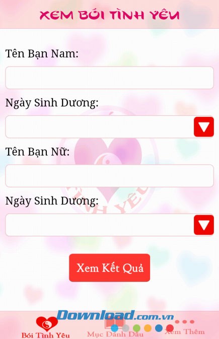 Xem bói tình yêu for Android