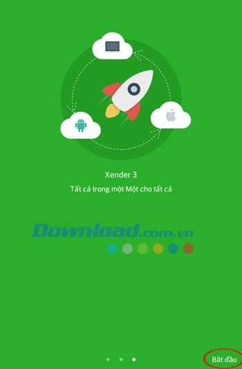Giao diện khởi động ứng dụng Xender