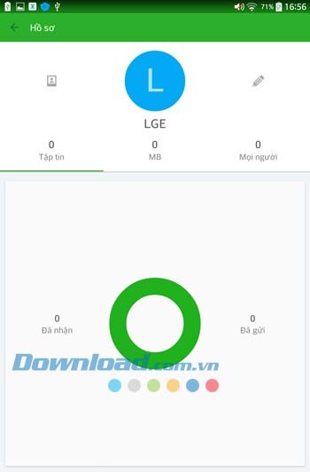 Hồ sơ người dùng trong Xender