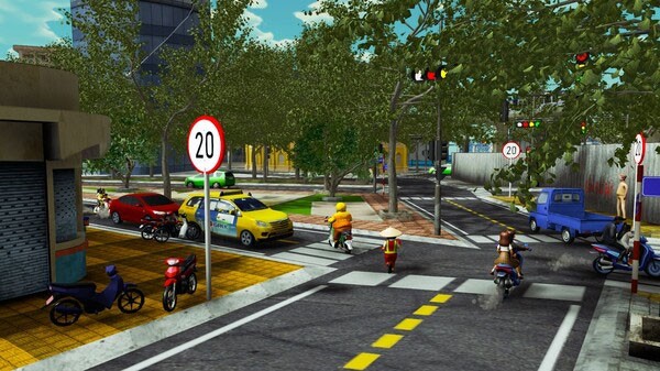 Tránh né các phương tiện giao thông và vượt qua các chướng ngại vật hài hước