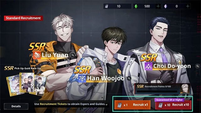 Các nhân vật có mức độ hiếm khác nhau