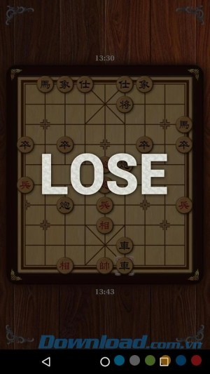 Giao diện kết thúc ván đấu trên Xiangqi Classic Chinese Chess cho Android