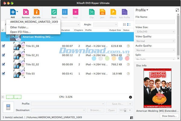 Xilisoft DVD Ripper Ultimate cho Mac