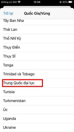 Chọn Trung Quốc đại lục