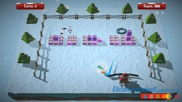 Làm quen với cách chơi cổ điển của game Xmas Brickout cho máy tính