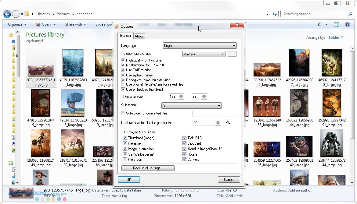Tùy biến các lựa chọn trong Options