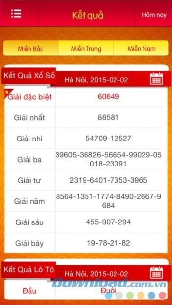 Xem kết quả mới nhất