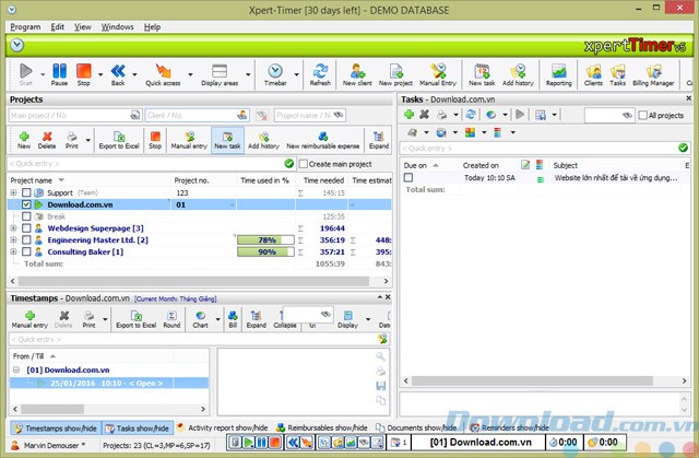 Giao diện của Xpert-Timer Pro
