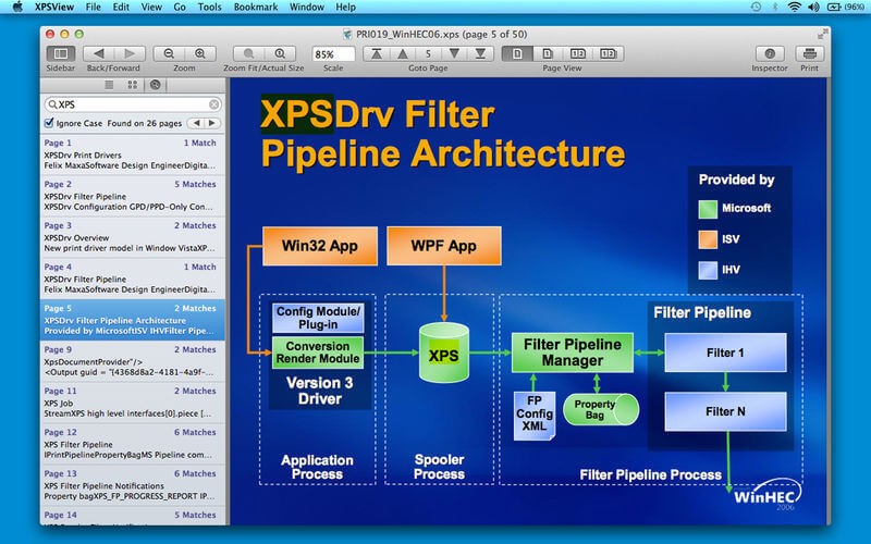 Giao diện thoáng mắt của XPS Viewer cho Mac