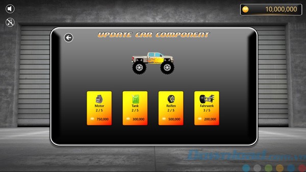 Tùy chọn nâng cấp xe trong XRacer