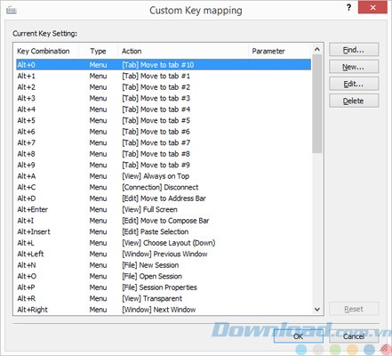 Ánh xạ phím tắt