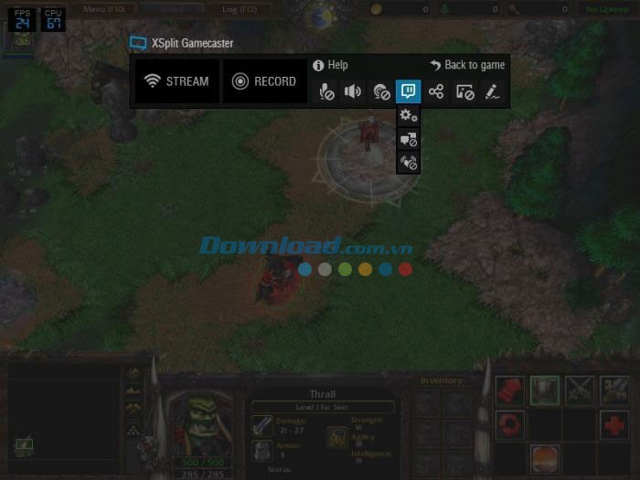 Giao diện XSplit Gamecaster ghi người dùng đã click chọn Ctrl Tab