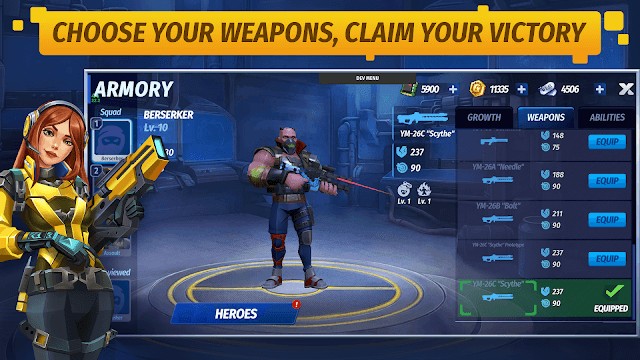 Chọn vũ khí, tùy chỉnh sức mạnh phong cách cyberpunk và giành chiến thắng trong các trận chiến