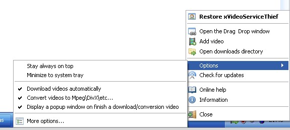 Biểu tượng xVideoServiceThief trên khay hệ thống