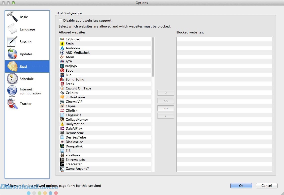 Các thiết lập cài đặt