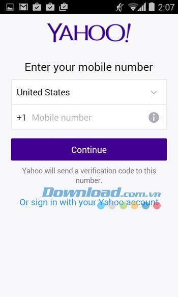 Đăng nhập Yahoo Livetext