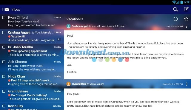 Yahoo Mail sở hữu nhiều tính năng thông minh