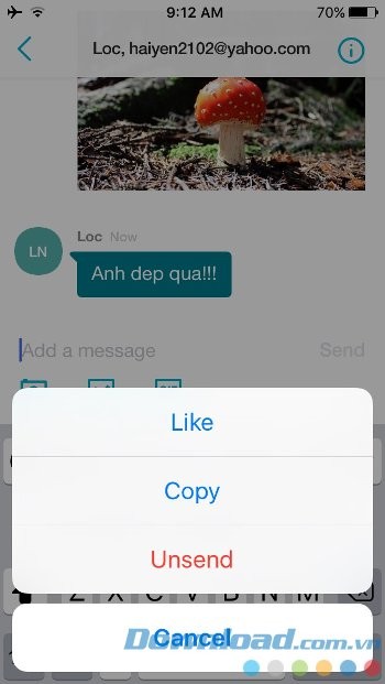 Hủy tin nhắn đã gửi