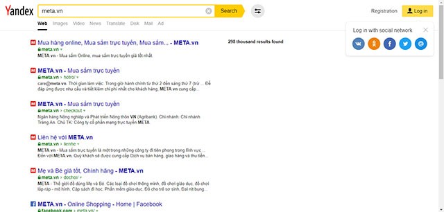 Tìm kiếm bất cứ thứ gì bạn muốn trên Yandex.com