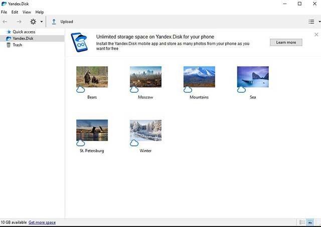 Bất kỳ tệp nào có biểu tượng hoặc nút YandexDisk đều có thể lưu vào đám mây