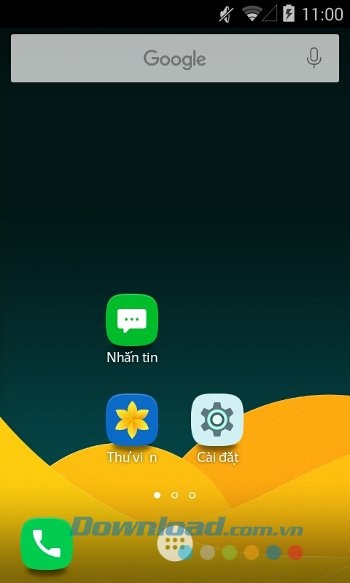 Màn hình chủ sau khi áp dụng Yandex Launcher