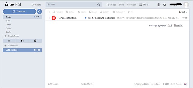 Kiểm tra email, soạn thư mới... một cách dễ dàng trên Yandex.Mail Online